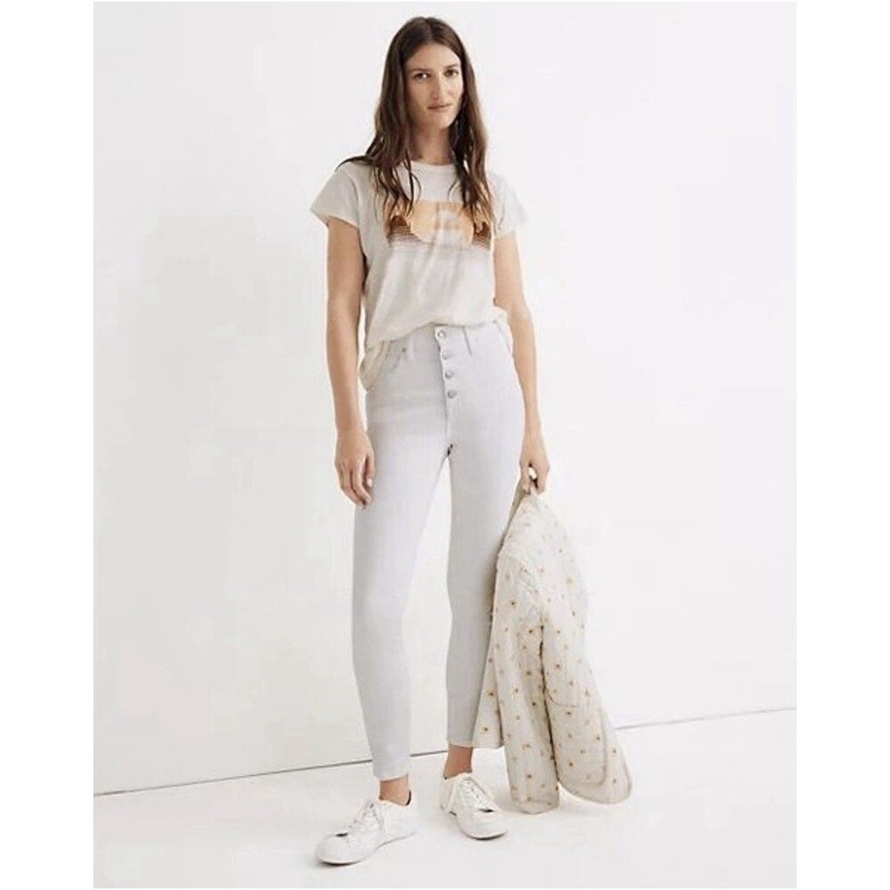 Madewell Jeans Skinny Jeans Crop Jeans Women 24 Pure White High Rise Jeans NEW